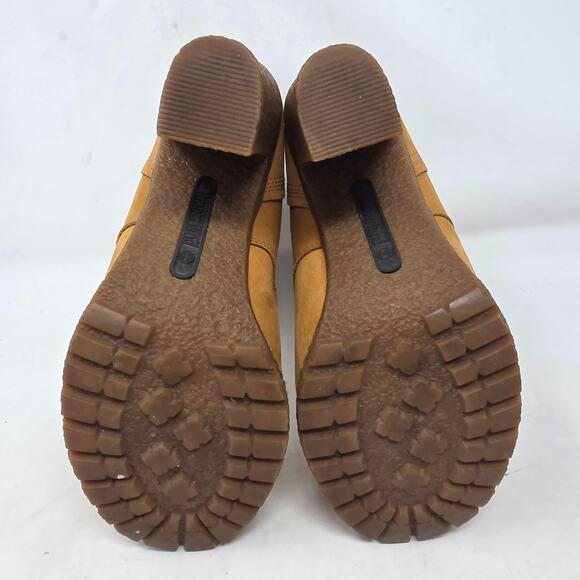 Timberland Earthkeepers High Heel Wheat Nubuck Leather Ankle Boots Womens Size 6 - Picture 7 of 8
